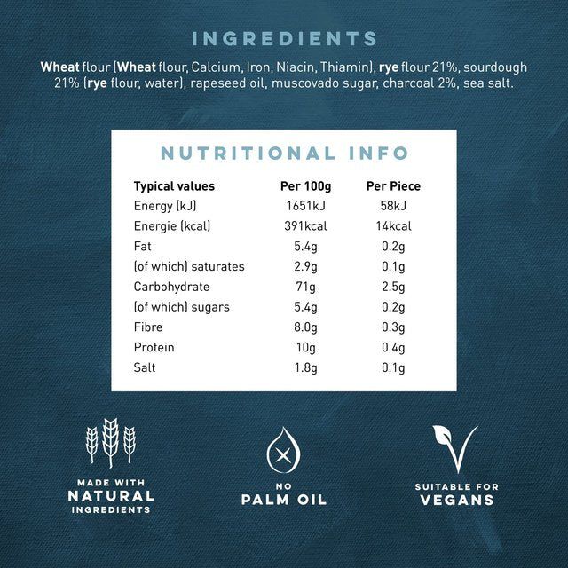 Peter's Yard Rye &amp;amp; Charcoal Sourdough Crackers   90g