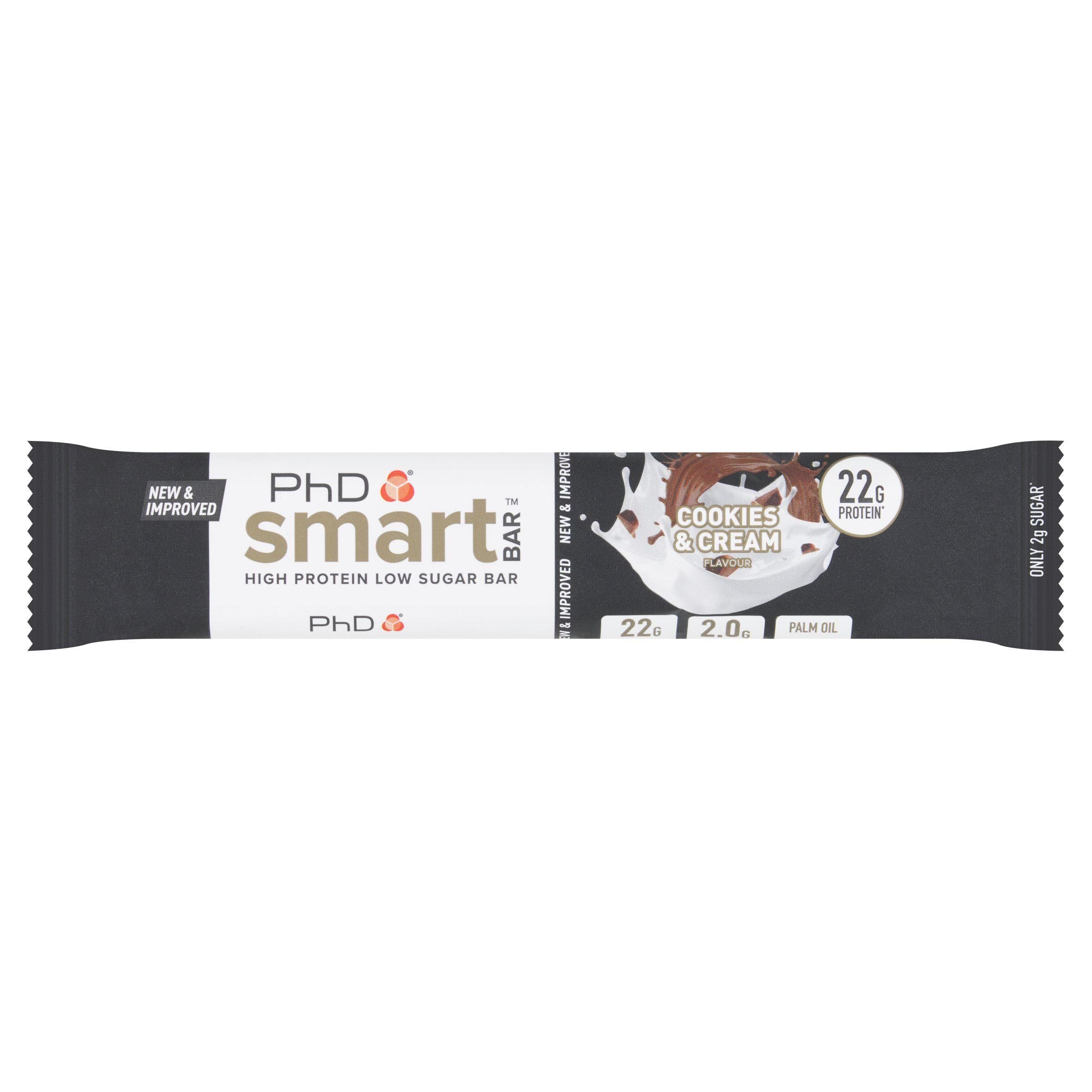 PhD Cookies &amp;amp; Cream Flavour Smart Bar 64g