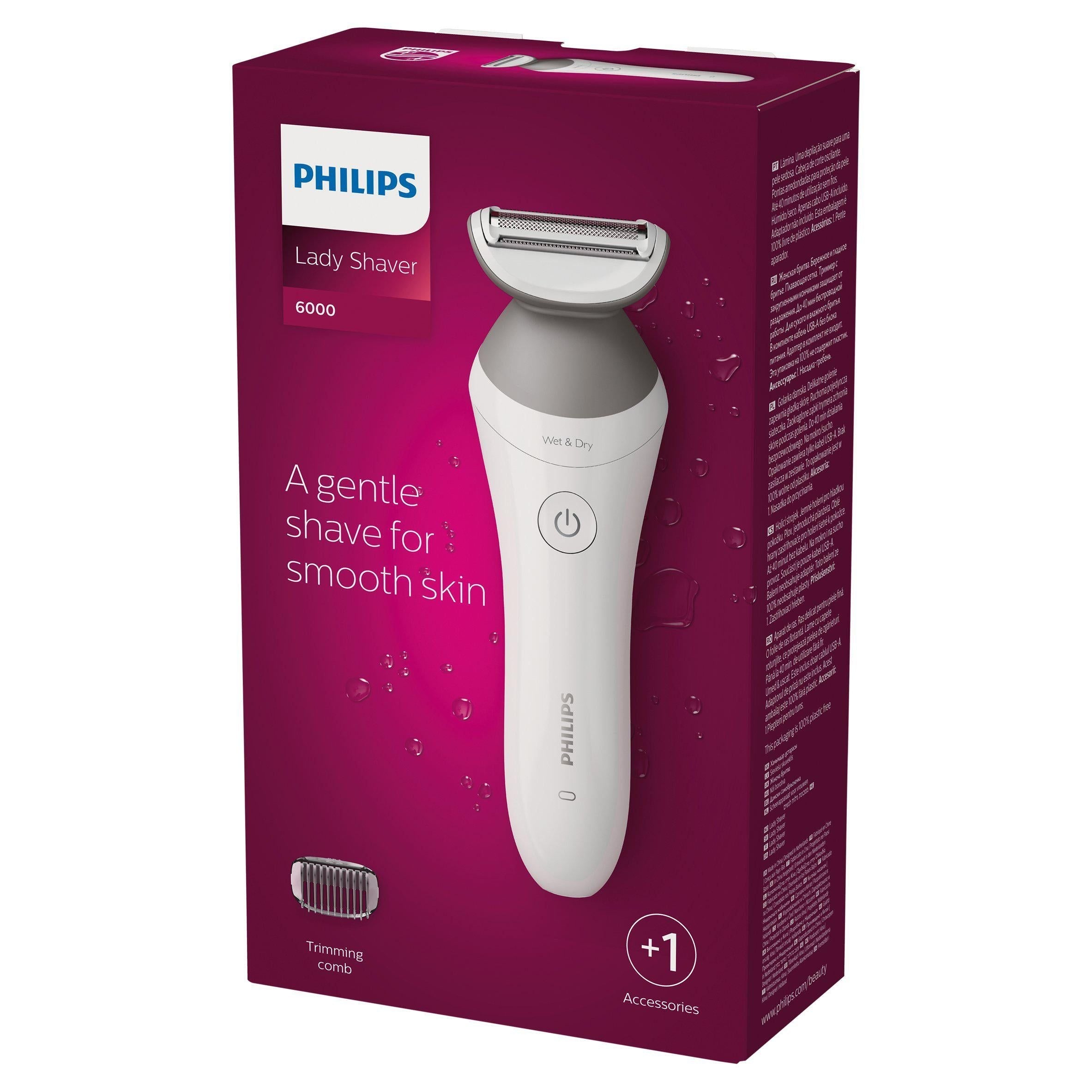 Philips Series Satinshave 6000 Wet &amp;amp; Dry Cordless Lady Shaver BRL126