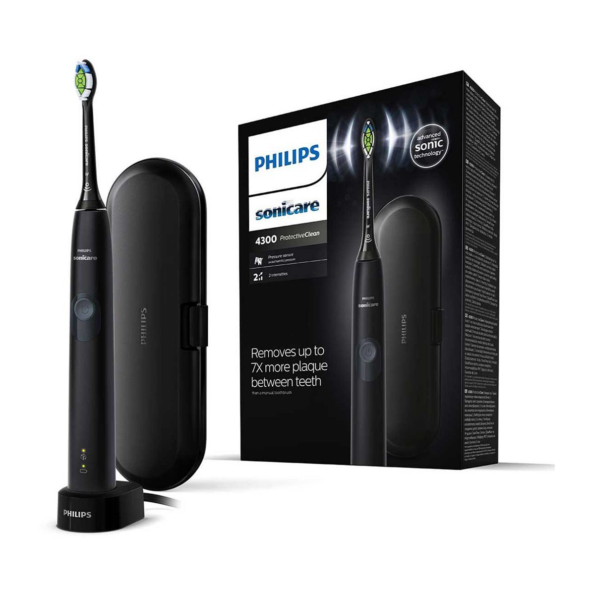 Philips Sonicare ProtectiveClean 4300 Electric Toothbrush with Travel Case &amp;ndash; Black HX6800/87