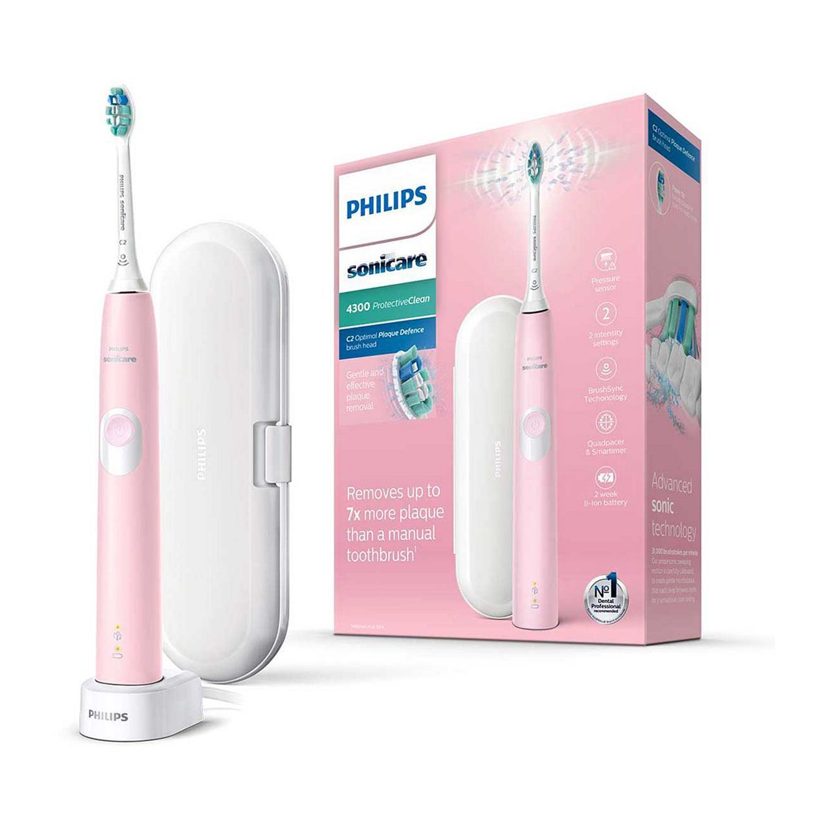 Philips Sonicare ProtectiveClean 4300 Pink Electric Toothbrush &amp;amp; Toothbrush Head HX6806/03