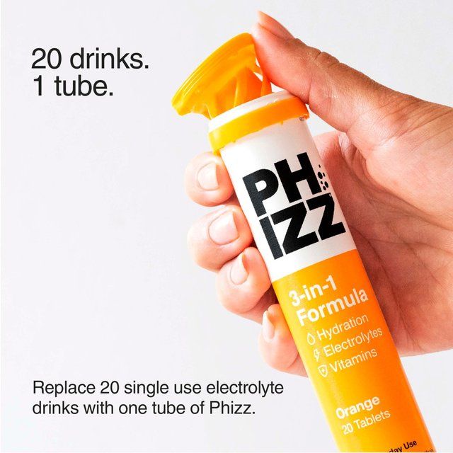 Phizz Orange 3-in-1 Hydration Electrolytes &amp;amp; Vitamins Effervescent   20 per pack