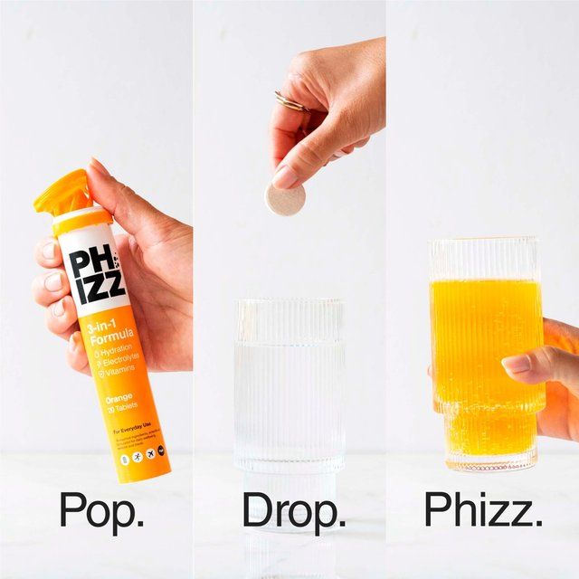 Phizz Orange 3-in-1 Hydration Electrolytes &amp;amp; Vitamins Effervescent   20 per pack
