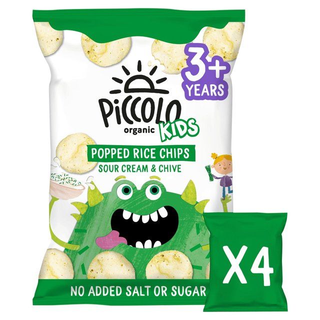 Piccolo Kids Popped Chips Sour Cream &amp;amp; Chive Multipack   4 x 20g