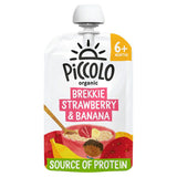 Piccolo Organic Brekkie Strawberry &amp;amp; Banana with Creamy Whole Milk Yoghurt Smooth 6+ Months 100g