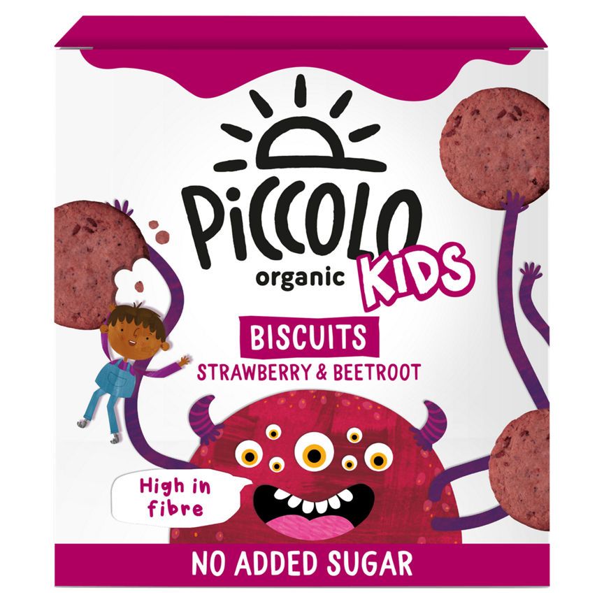 Piccolo Organic Kids Biscuits Strawberry &amp;amp; Beetroot