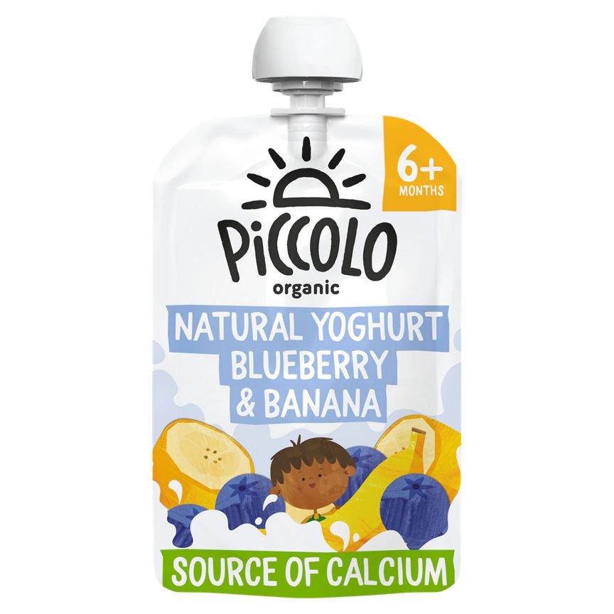 Piccolo Organic Natural Yoghurt Blueberry &amp;amp; Banana Smooth 6+ Months 100g