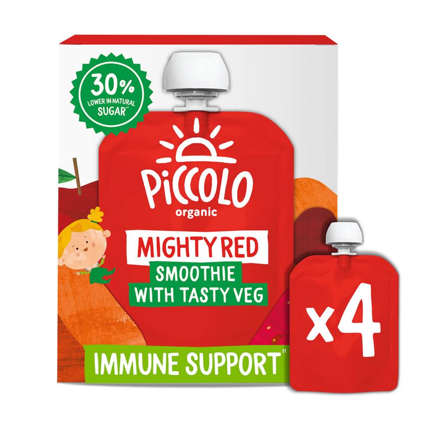 Piccolo Organic Red &amp;amp; Go Smoothie Multipack 6 Months+ 4 x