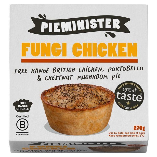 Pieminister Fungi Chicken with Portobello &amp;amp; Chestnut Mushroom Pie   270g
