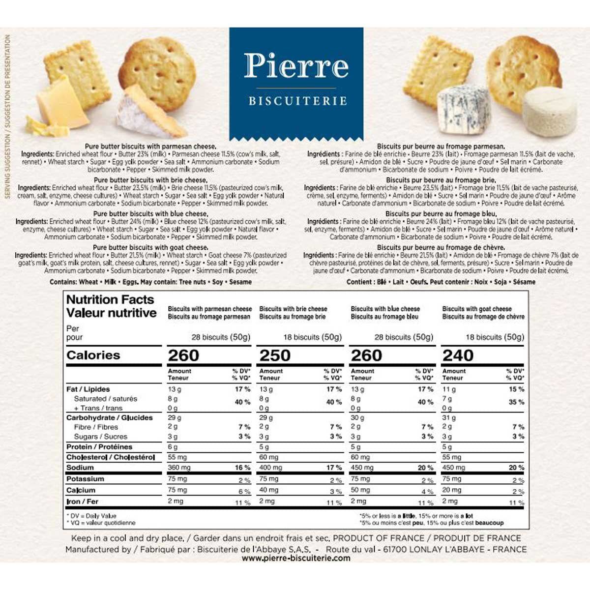 Pierre Biscuiterie Cheese Sables Party Assortment, 600g