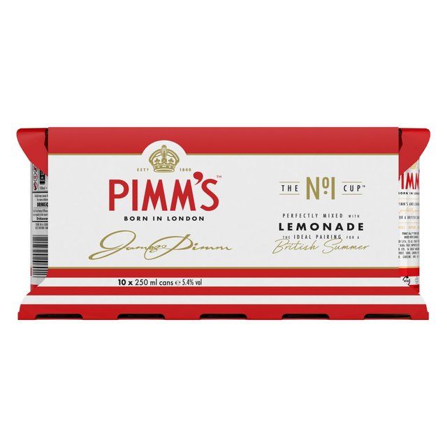 Pimm's No1 Cup &amp;amp; Lemonade Premix Liqueurs Ready to Drink   10 x 250ml