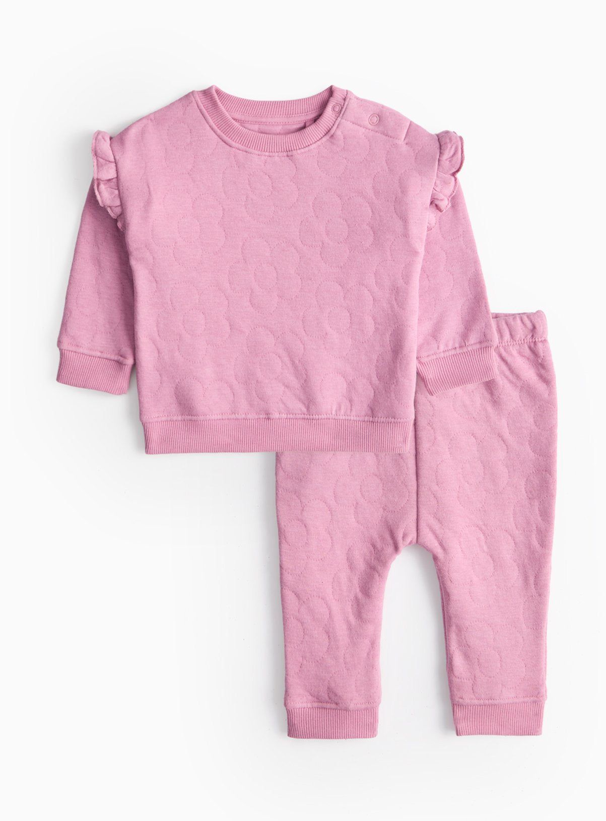 Pink Floral Quilted Sweatshirt &amp;amp; Joggers Set 3-6 months