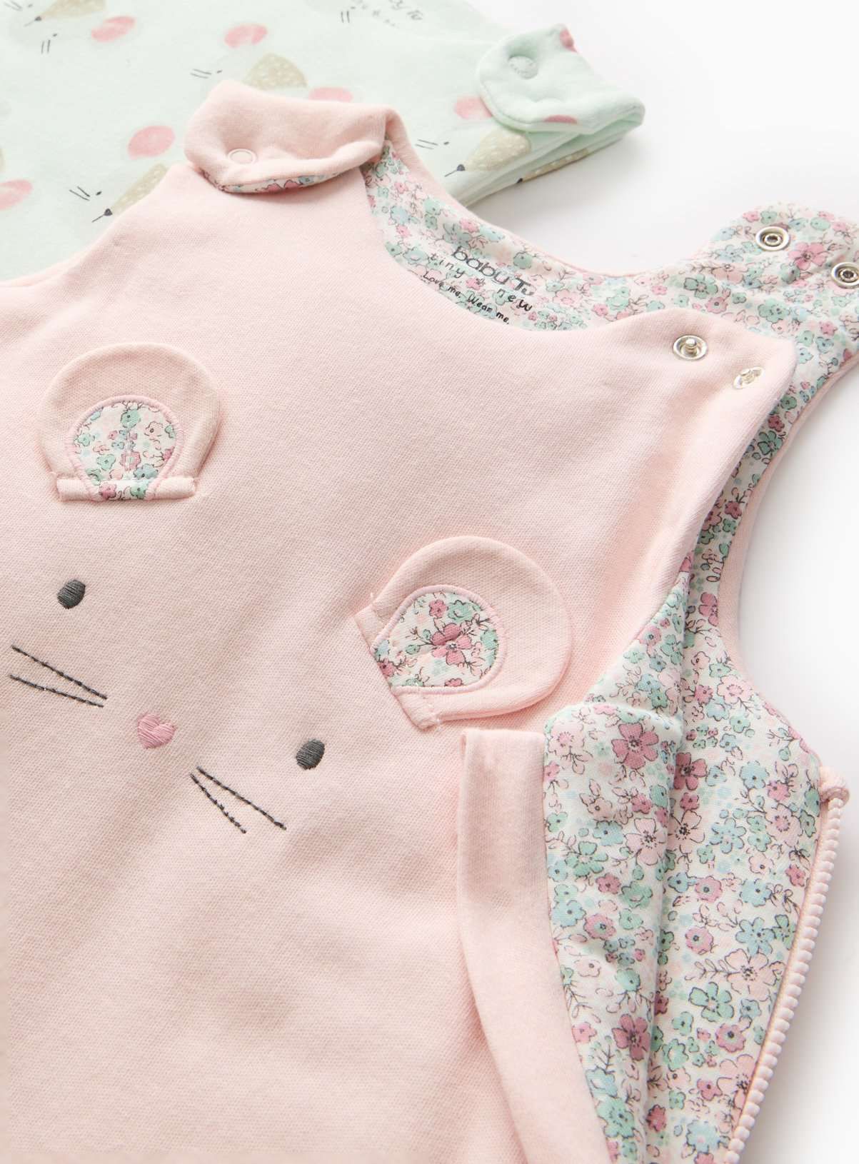 Pink &amp;amp; Green Mouse Design 2.5 Tog Sleeping Bag 2 Pack 0-6 Months