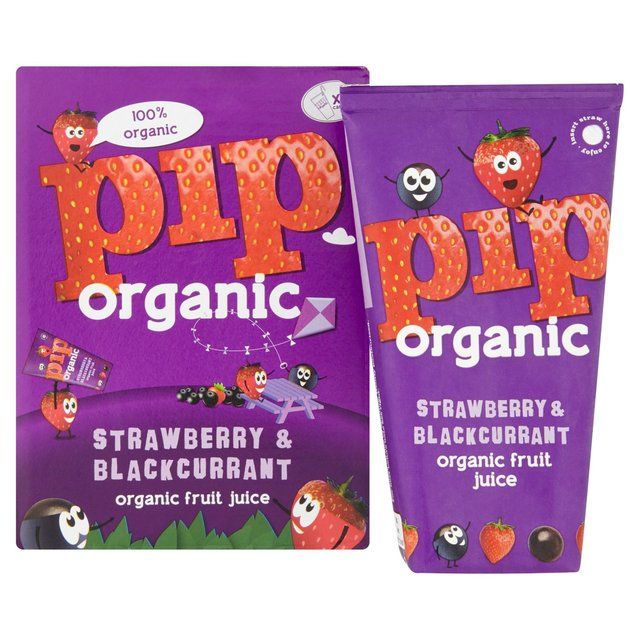 Pip Organic Strawberry &amp;amp; Blackcurrant Juice Cartons   4 x 180ml