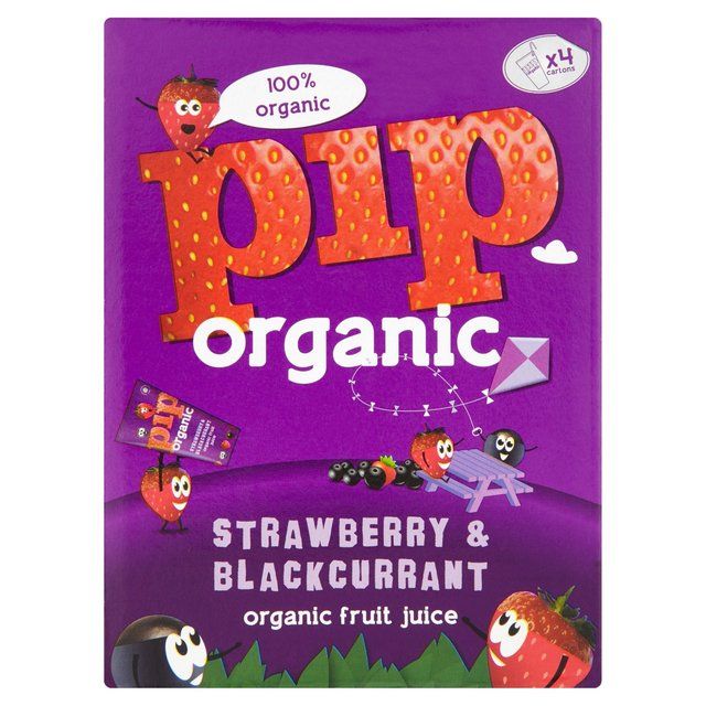 Pip Organic Strawberry &amp;amp; Blackcurrant Juice Cartons   4 x 180ml
