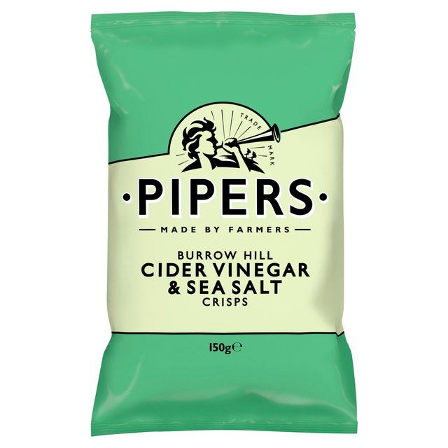 Pipers Burrow Hill Cider Vinegar &amp;amp; Sea Salt Sharing Bag Crisps   150g