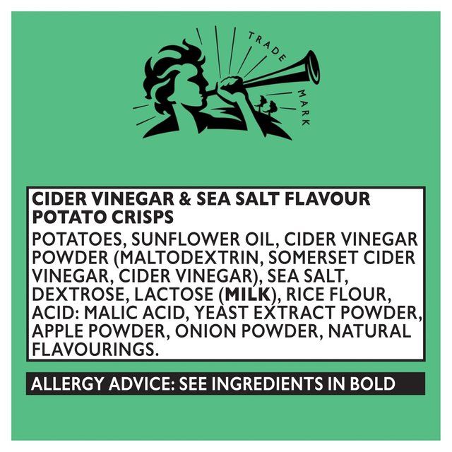 Pipers Burrow Hill Cider Vinegar &amp;amp; Sea Salt Sharing Bag Crisps   150g