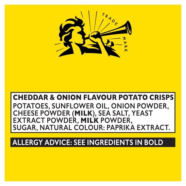 Pipers Lye Cross Cheddar &amp;amp; Onion Sharing Bag Crisps   150g