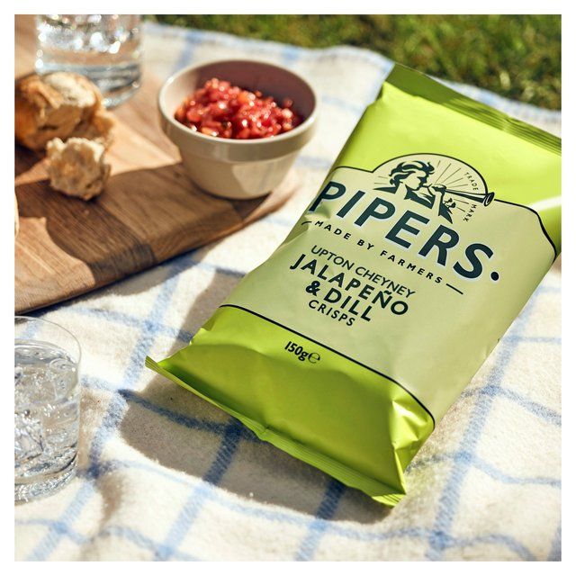 Pipers Upton Cheyney Jalapeno &amp;amp; Dill Sharing Bag Crisps   150g