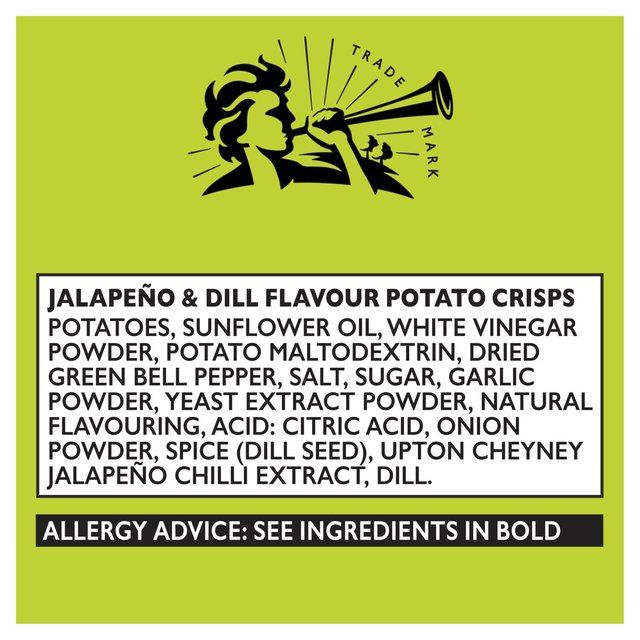 Pipers Upton Cheyney Jalapeno &amp;amp; Dill Sharing Bag Crisps   150g