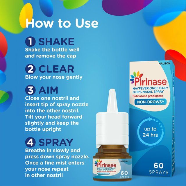 Pirinase Hayfever Nasal Spray 24 Hour Congestion Relief   60ml