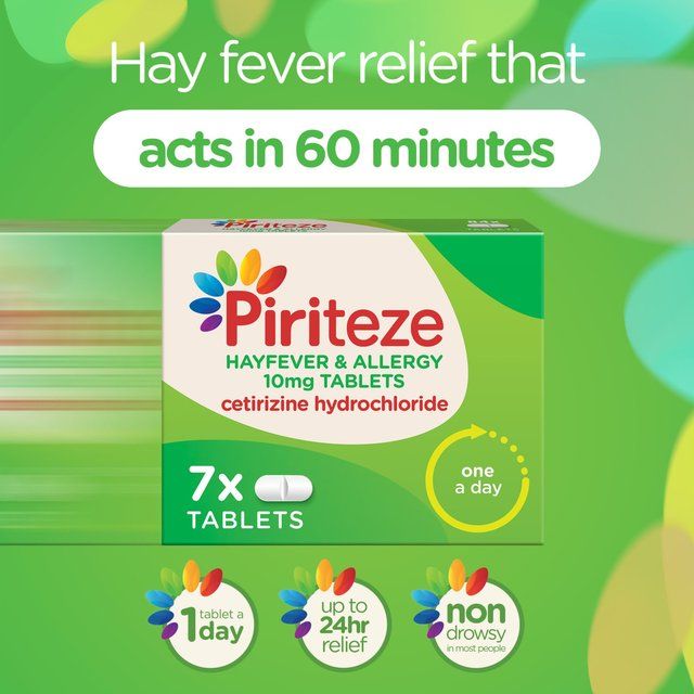 Piriteze Hayfever &amp;amp; Allergy Relief Antihistamine Cetirizine   14 per pack