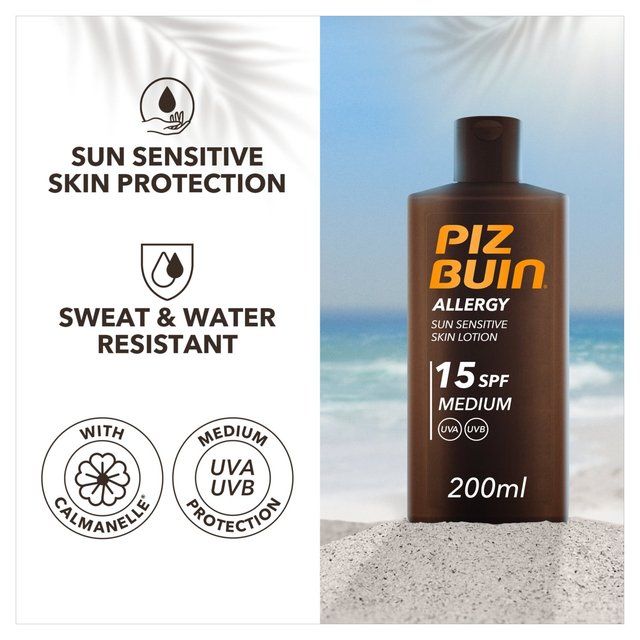 Piz Buin Allergy Sensitive SPF 15 Sun Lotion   200ml