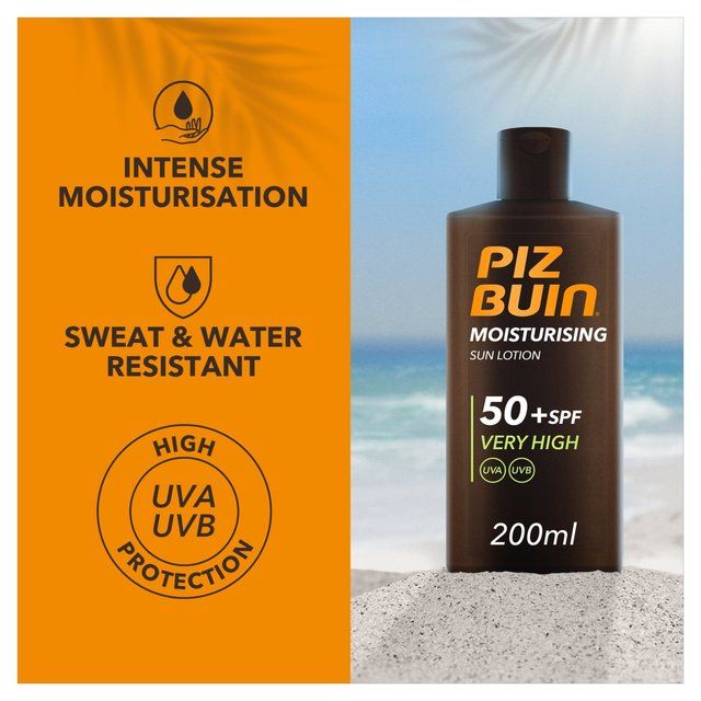 Piz Buin Moisturising SPF 50 Sun Lotion   200ml