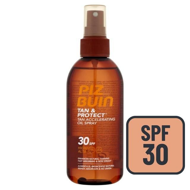 Piz Buin Tan &amp;amp; Protect SPF 30 Sunscreen Spray Tan Accelerating Oil   150ml