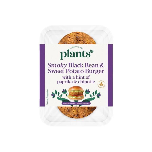 Plants by Deliciously Ella Sweet Potato &amp;amp; Black Bean Burger   2 x 100g