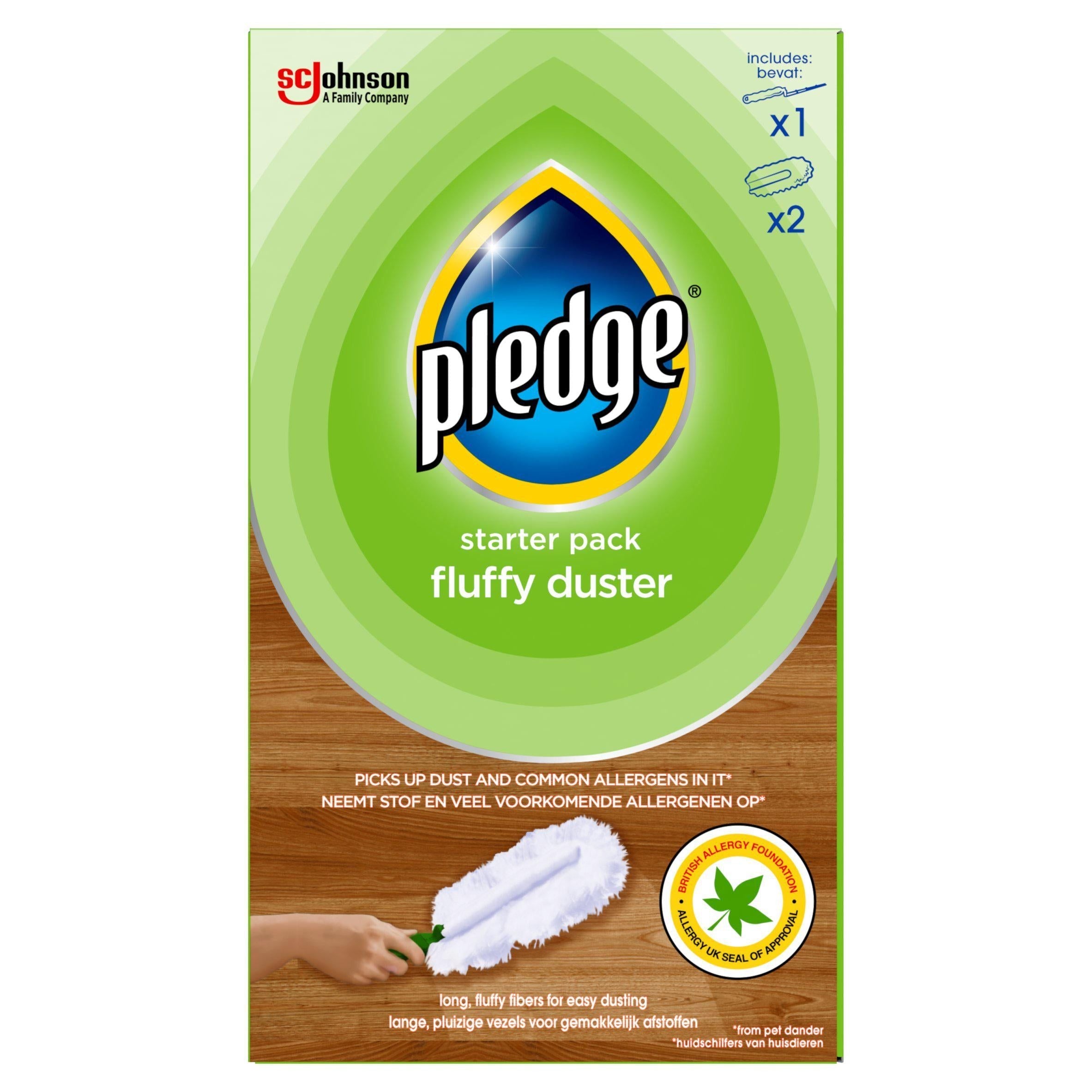 Pledge Dust It Fluffy Duster Starter Pack 1 Handle &amp;amp; 2 Refills