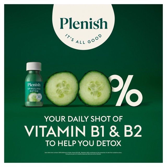 Plenish Apple &amp;amp; Spirulina Detox Shot   60ml