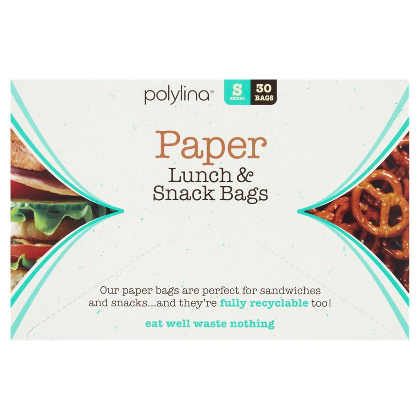 Polylina 30 Small Paper Lunch &amp;amp; Snack Bags