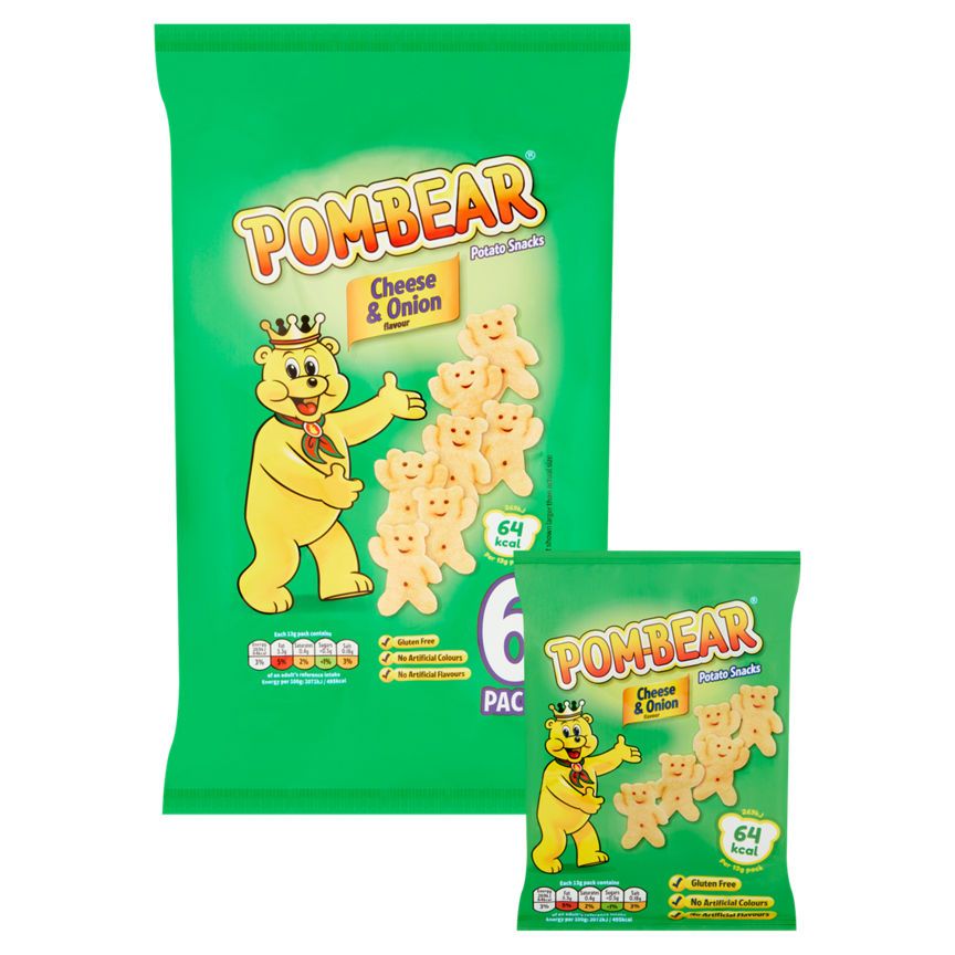 Pom Bear Cheese &amp;amp; Onion Multipack Crisps