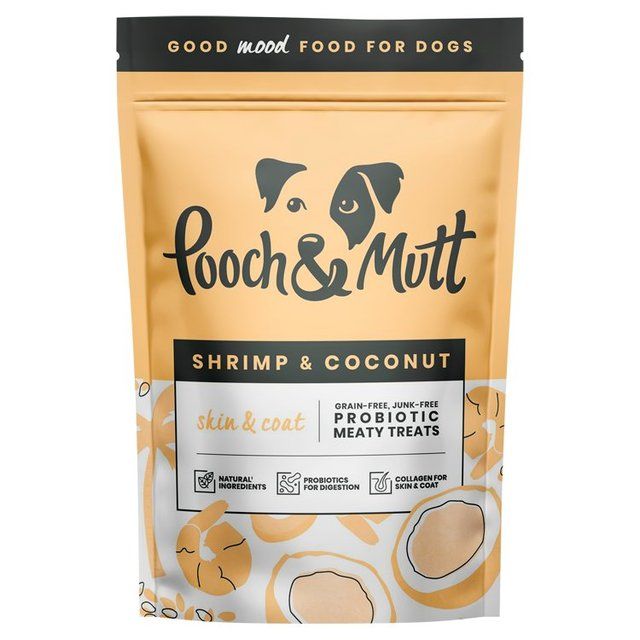 Pooch &amp;amp; Mutt Shrimp and Coconut Coat Care Meaty Dog Treats   120g