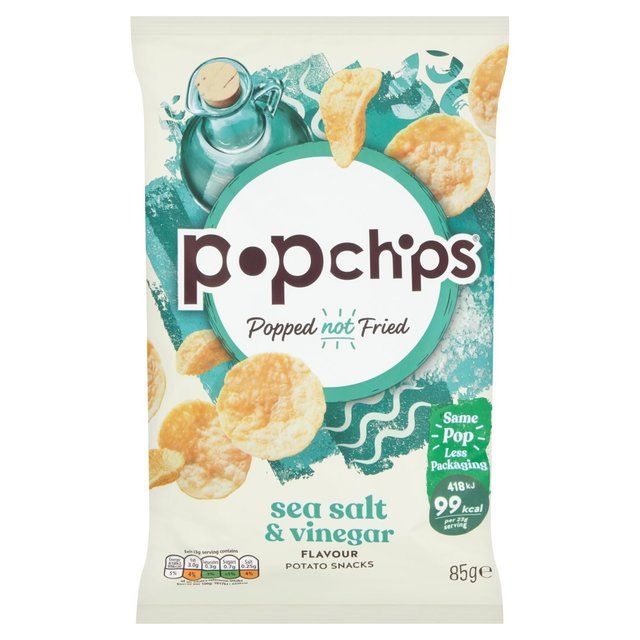 popchips Sea Salt &amp;amp; Vinegar Sharing Crisps   85g
