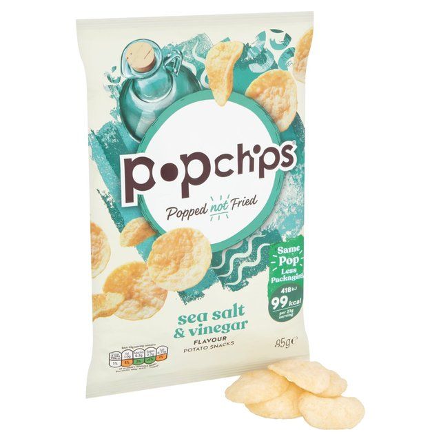 popchips Sea Salt &amp;amp; Vinegar Sharing Crisps   85g