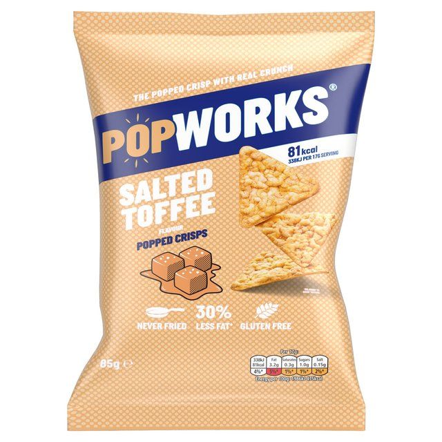 Popworks Salted Toffee Popped Crisps Sharing Bag   85g