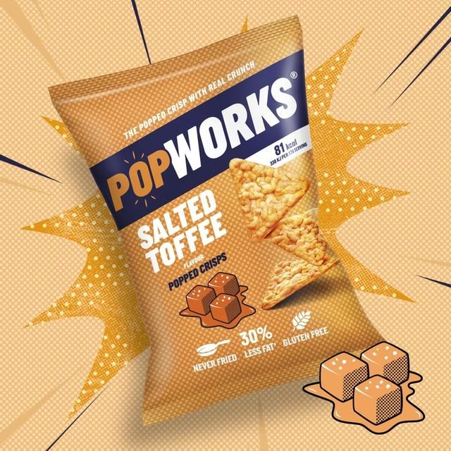 Popworks Salted Toffee Popped Crisps Sharing Bag   85g