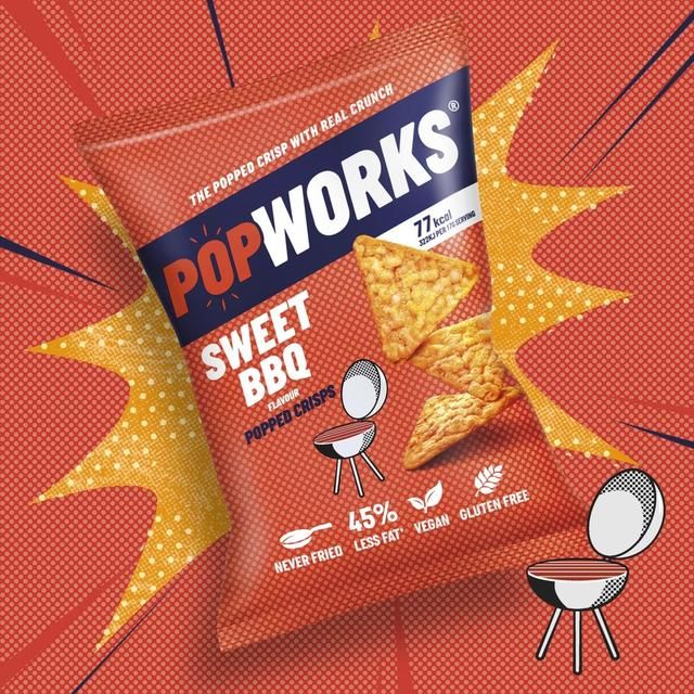 Popworks Sweet BBQ Popped Crisps Sharing Bag   85g