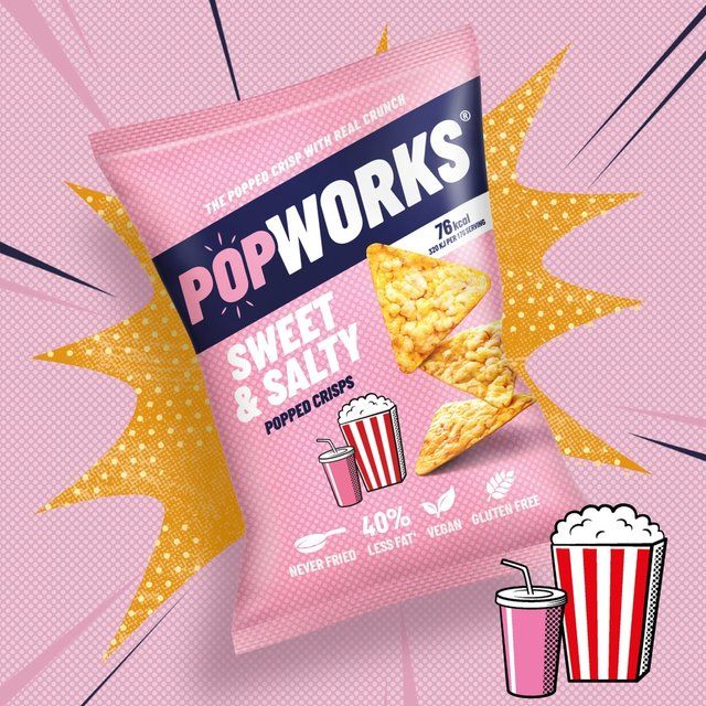PopWorks Sweet &amp;amp; Salty Popped Crisps Sharing Bag   85g