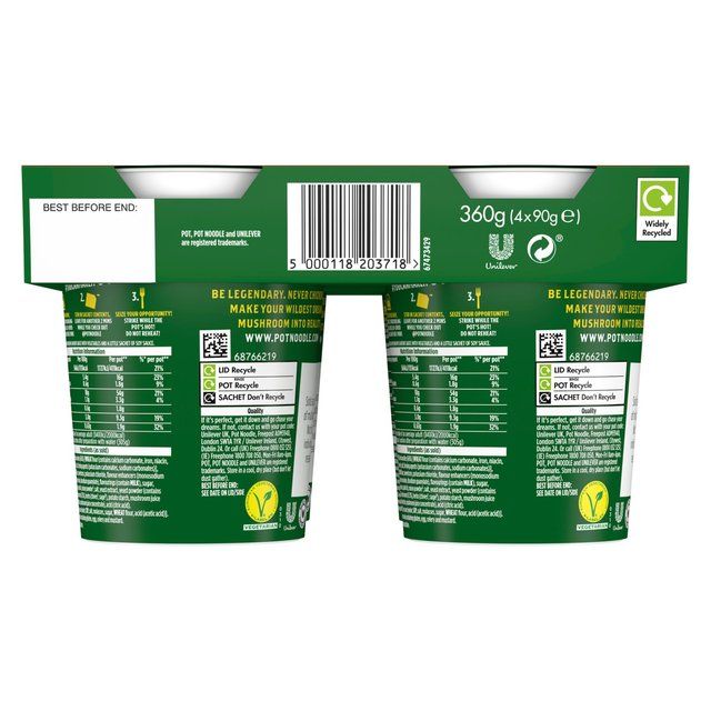 Pot Noodle 4 Pack Chicken &amp;amp; Mushroom   360g