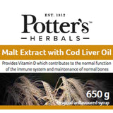 Potters Herbals Malt Extract with Cod Liver Oil Liquid    650g