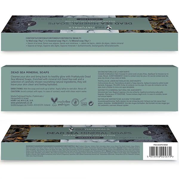 PraNaturals Dead Sea Soaps 3x70g - Ocean Infused Collection