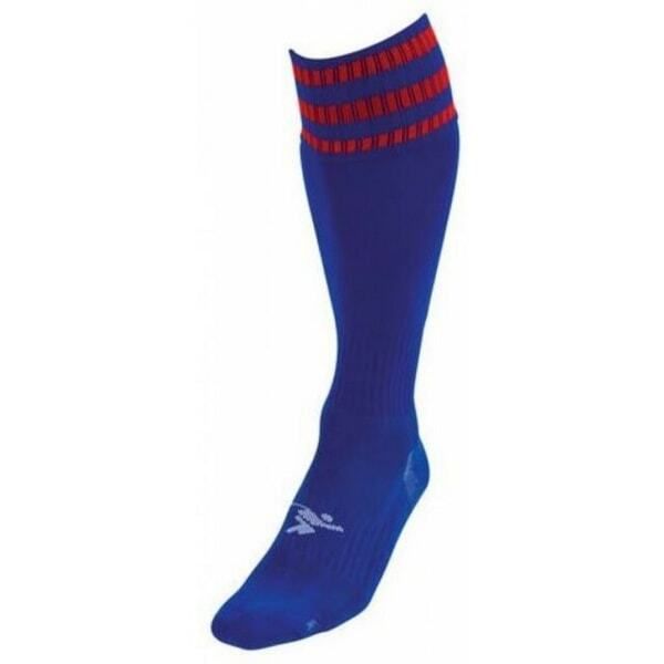 Precision Kids Pro Football Socks (12 -2) Royal Blue/Red / 0.10EA