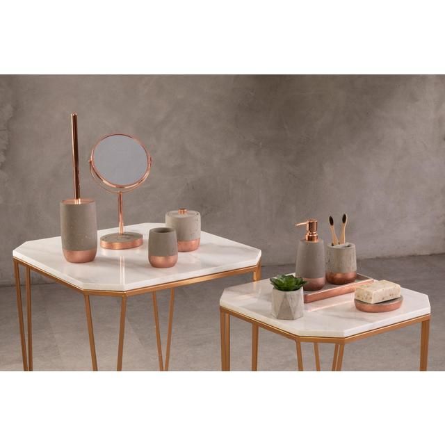 Premier Housewares Neptune Oval Soap Dish Concrete and Copper