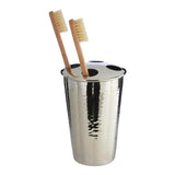 Premier Housewares Toothbrush Holder Hammered Effect Nickel Finish