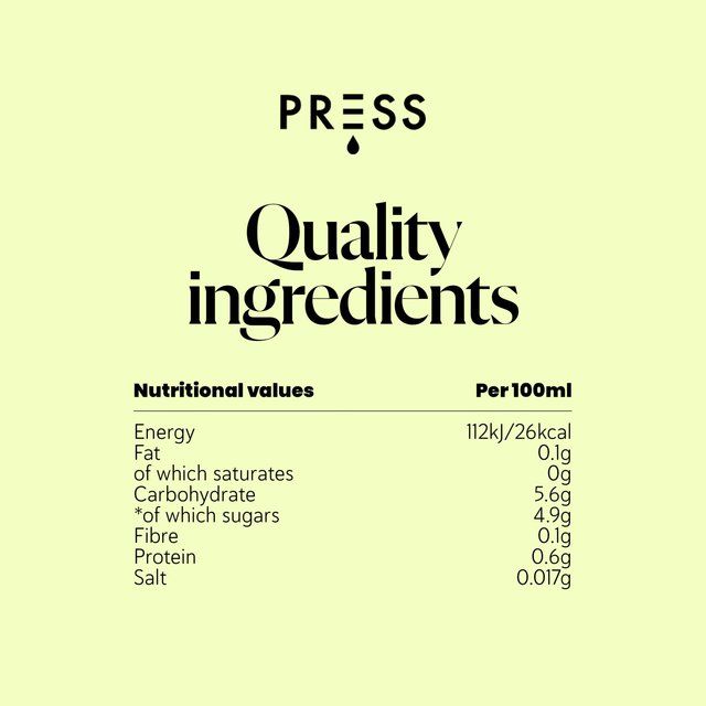 PRESS Daily Sweet Greens Raw Cold Pressed Juice   250ml