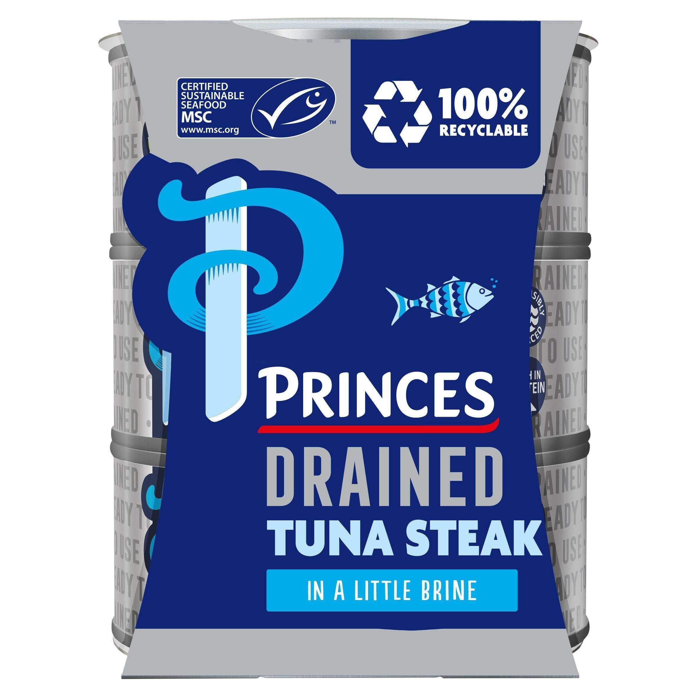 Princes Drained &amp;amp; Ready to Use Tuna Steak with a Little Brine 3x110g