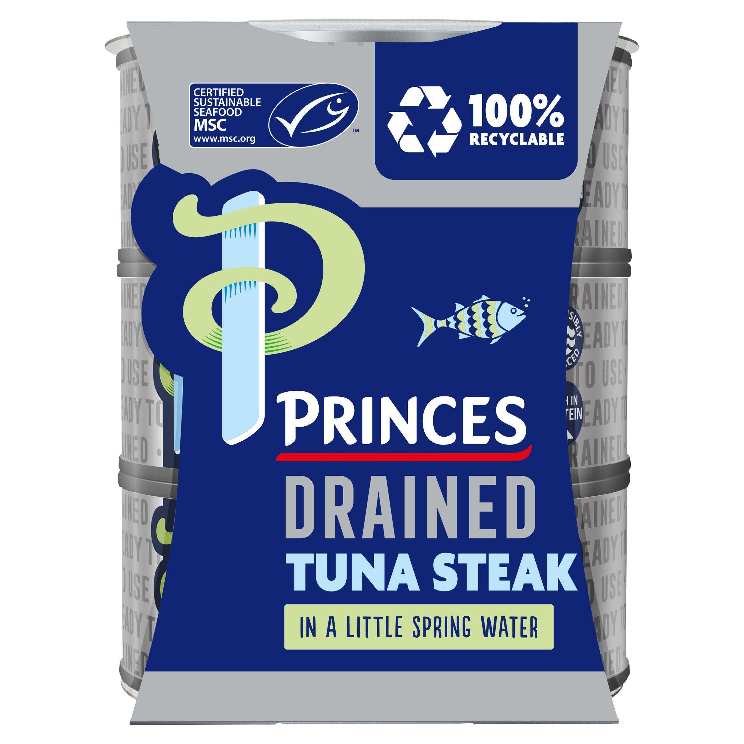 Princes Drained &amp;amp; Ready to Use Tuna Steak with a Little Spring Water 3x110g